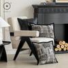 Homlly Noir Monochrome Decorative Pillow Cushion Cover (x2pcs)