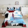 Erosebridal Contemporary Watercolor Bedding Set Queen for Boys Ink Painting Comforter Set,Grunge Abstract Duvet Insert Modern Art Duvet Set