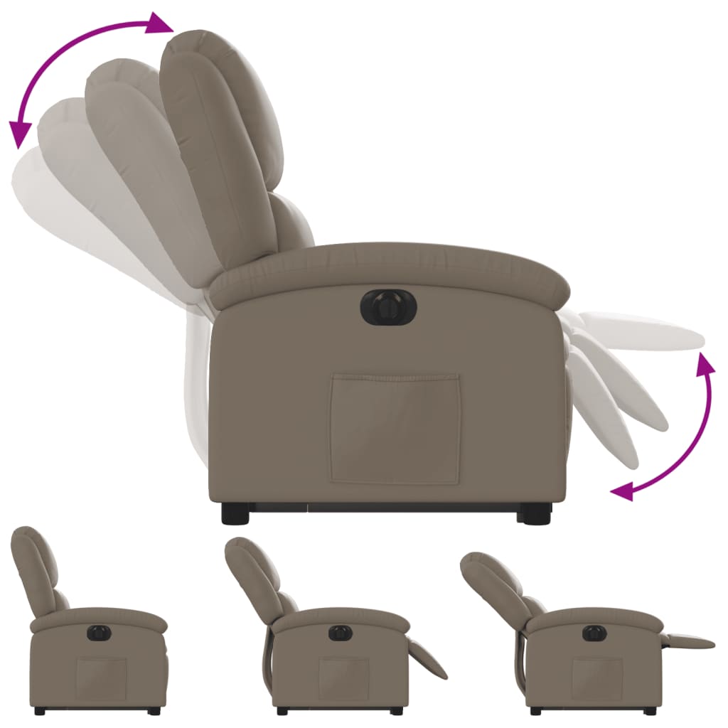 Recliner Chair with Lift Assist Electric Cappuccino Faux Leather