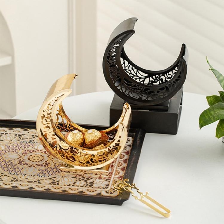 Изогнутая Луна Металлическое Блюдо для Закусок Безопасное для Посудомоечной Машины Поверхности Декоративная Кухонная Утварь для Конфет Аперитивов Домашнее Украшение