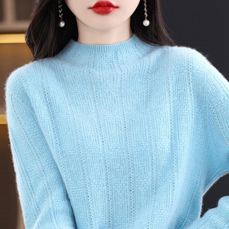 Женский кашемировый свитер Qinghe cashmere 30% кашемир 70% шерсть Женский осенне-зимний кашемировый свитер мягкий и теплый