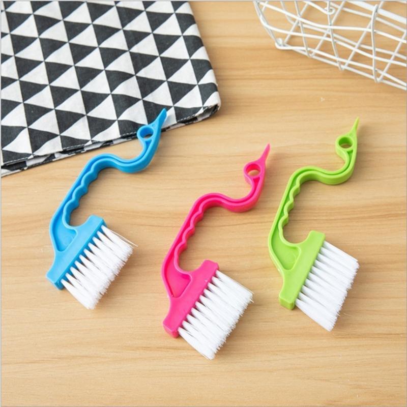 Compact Ergonomic Handheld Gaps Slot Brush Tool For Tight Space Lightweight Plastic Design With Angled Cleaning Edged