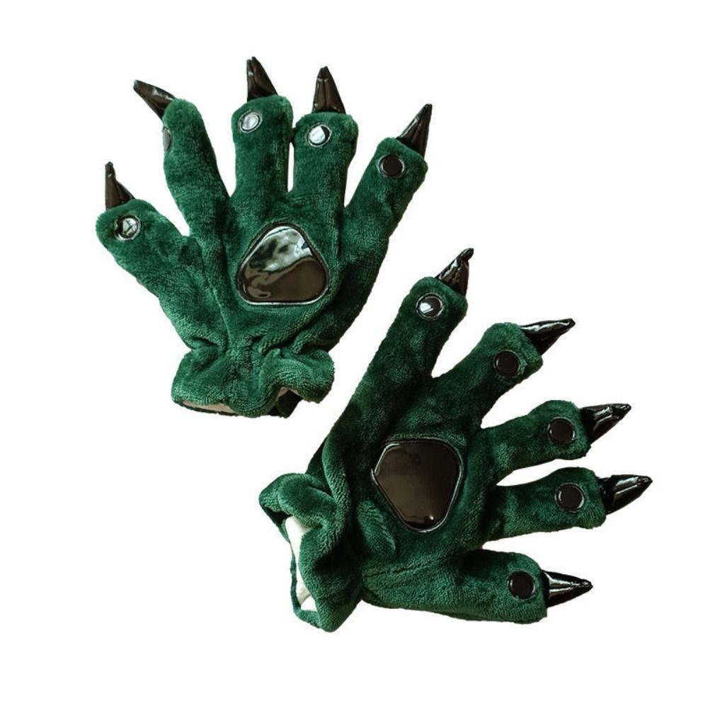 Фланелевые перчатки с изображением лап животных Согревающие перчатки с изображением динозавров Теплые перчатки Кигуруми Перчатки с изображением животных Хэллоуин