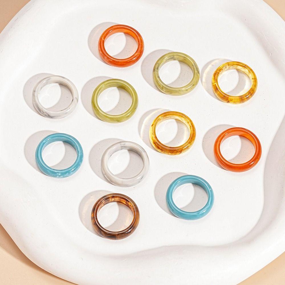 Jewelry Accessories Solid Resin Ring Korean Style Geometric Forefinger Ring Gift