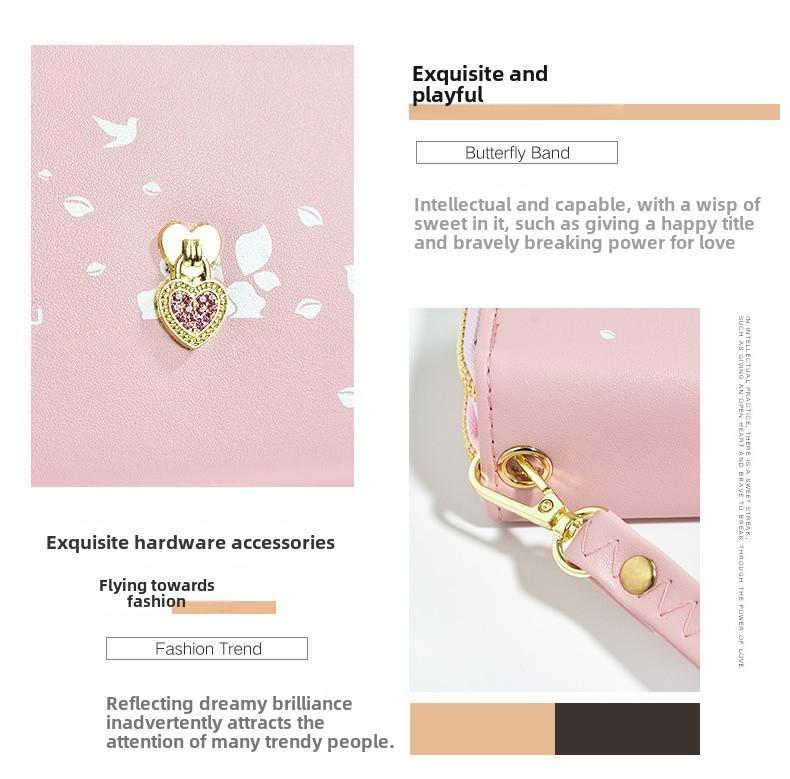 Женский длинный кошелек - двойная молния, большая вместимость с принтом Love, карманный чехол для телефона