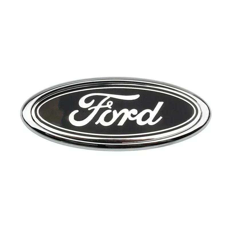 11.5x4.5cm Car Styling Rear Trunk Logo Emblem Badge Sticker for Ford Fiesta Ranger Mondeo Fusion Escape Kuga Edge Focus Mustang