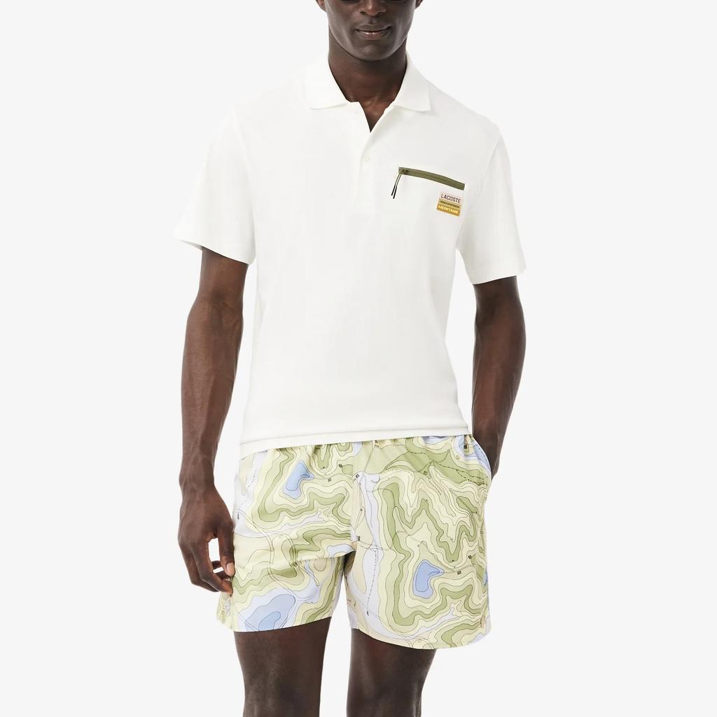 LACOSTE Polo Shirts Men's 70V/Ecru Polo Collar Moderate Other DH5933