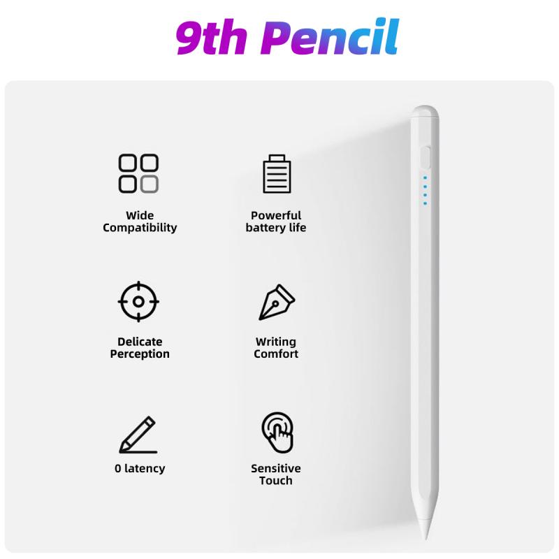 FONKEN Универсальный 9-й активный стилус, магнитно-емкостная ручка, карандаш для рукописного ввода с сенсорным экраном для Android, планшетного телефона, iPad