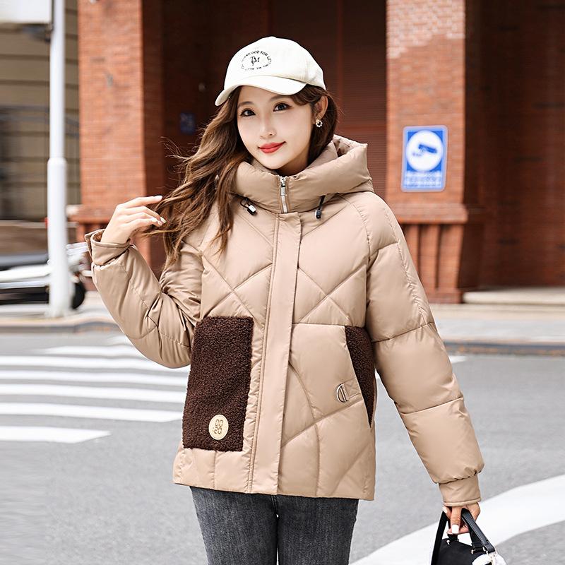 Женская зимняя куртка 2023, новая мода, свободное модное шитье, холодное и теплое короткое пальто с капюшоном