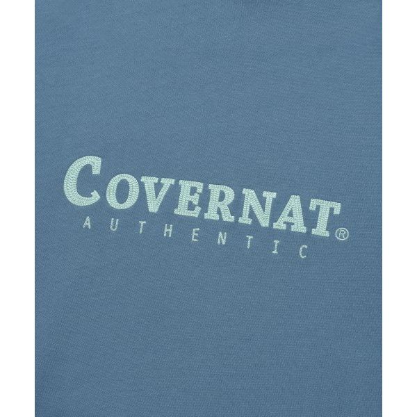 Covernat FW23 Letter Pattern Printed Pullover Hoodie Unisex hoodies Blue CO2303HD02BL