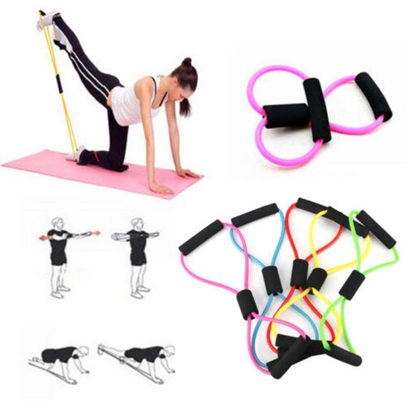 Lightweight And Easy To Store 8-shape Resistance Band With Comfortable Foam Grips