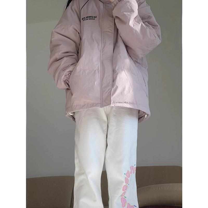 Women's Pink Korean-Style Thickened Cotton-Padded Jacket - Winter's Popular Warm Coat