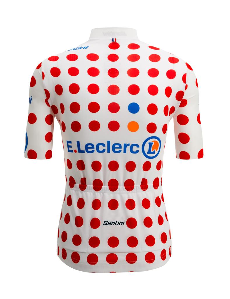 Santini Tour de France King of the Mountain Cycling Jersey, Funline Men's Tour de France-Polka Dot Jersey, Size XS