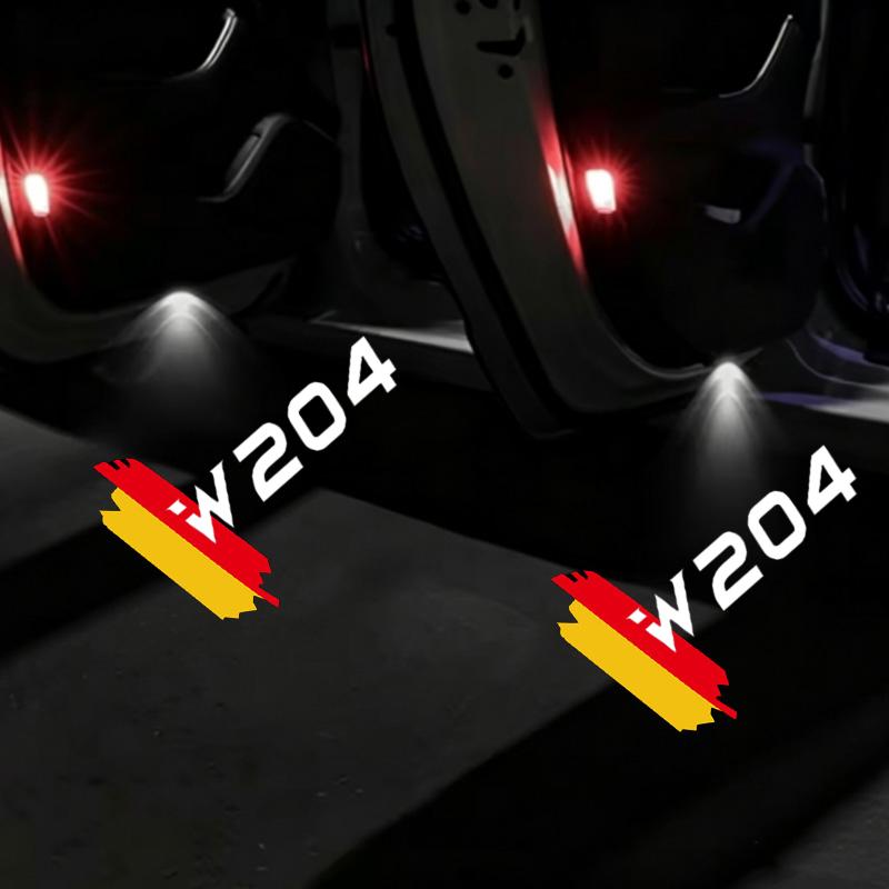 2PCS For Mercedes Benz C Class W204 2010‑2013 C260 LED Car Emblem Door Welcome Light Ghost Shadow Projector Lamps Accessories