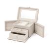 Quilted Jewelry Box Francfranc, Серый, Двустворчатое Открытие, с Зеркалом, для Хранения Аксессуаров