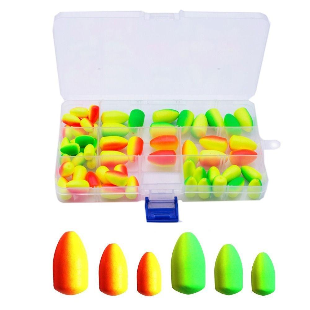 60PCS Bright Color Fly Fishing Floats Lightweight Fishing Bobbers Fishing Floats For Fishing