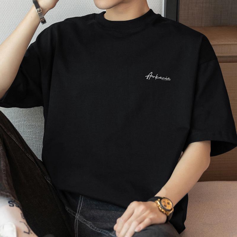 Мужская футболка с коротким рукавом из плотного хлопка плотностью 260 г в американском стиле (Модный принт лета 2025 года)