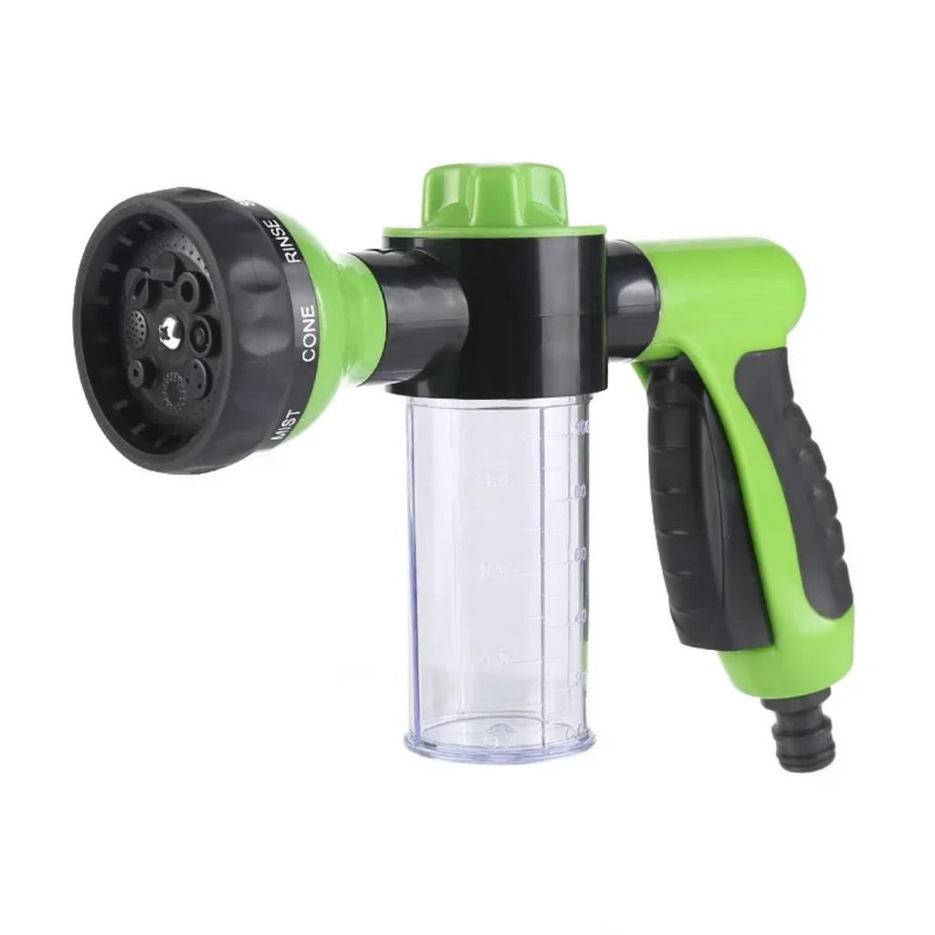 Multifunctional Adjustable Mode Water Guns Nozzle Hose Washer Garden Watering Jet Sprayer With Foam Container Fertilizer Tools KTY