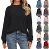 Women's Fashion Long Sleeve Shirts Loose Fitted Crewneck Basic Tops Casual Outfits