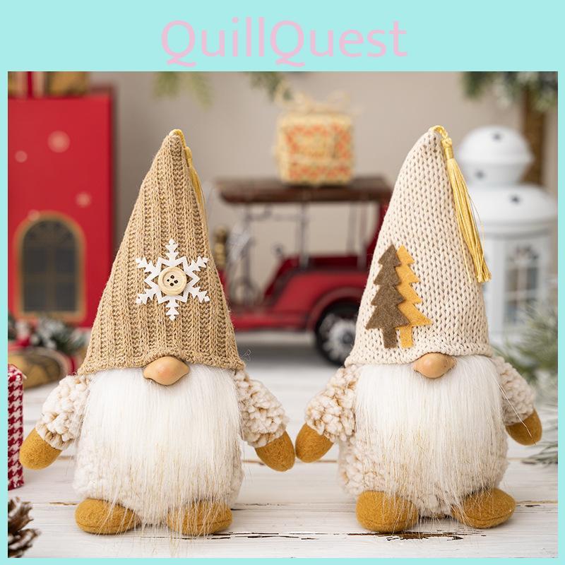 Whimsical Christmas Decorations Delightful Gnome Statues Soft Polyester Fabric For Festive Spirit