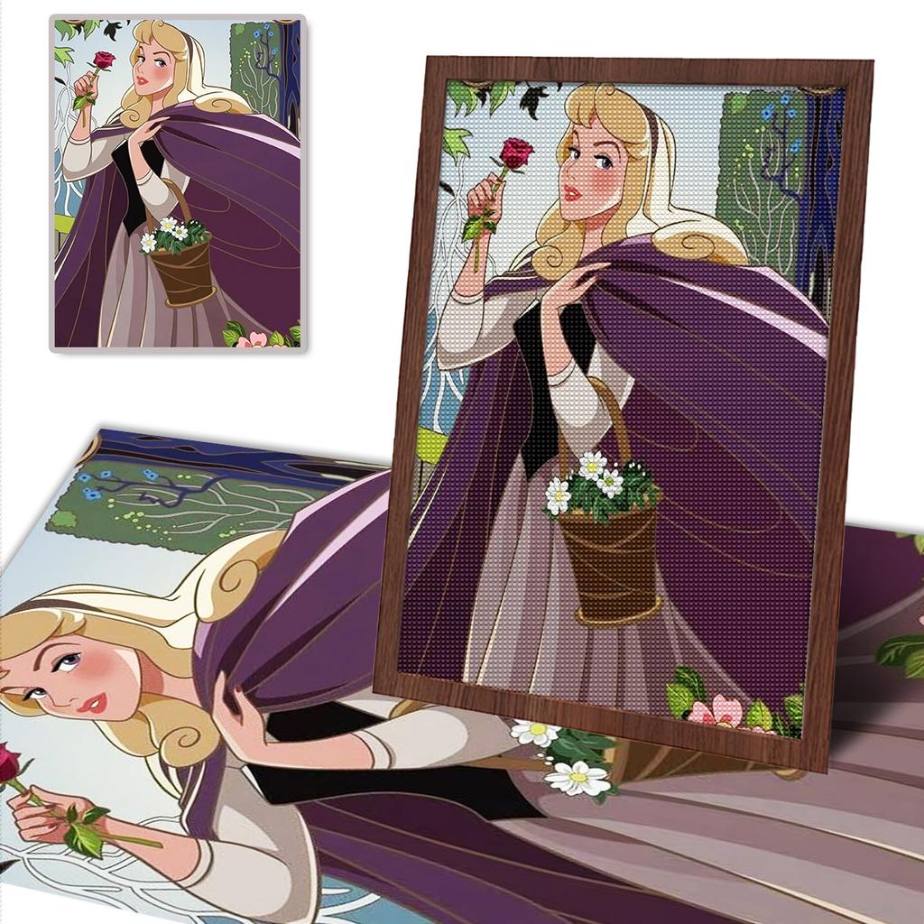 5D Diy Diamond Painting The Princess Picking Flowers Full Drill Rhinestones Mosaic Embroidery Handmade Products Home Decor Gift