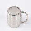 500/450ml Double Stainless Steel Beer Cup Outdoor Camping Western Coffee Cup With Handle Insulated Portable Water Cup Mugs