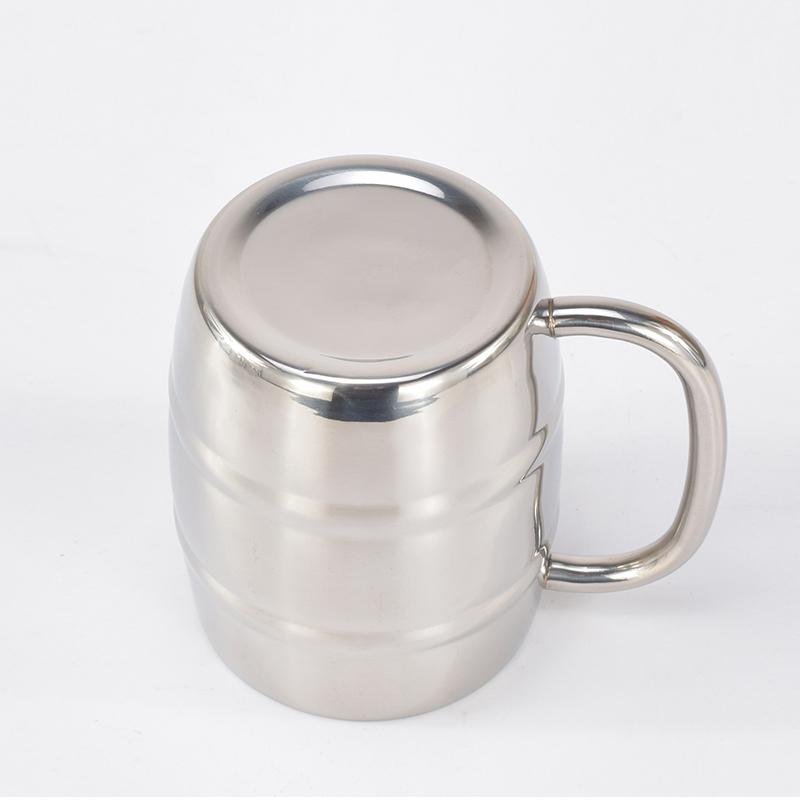 500/450ml Double Stainless Steel Beer Cup Outdoor Camping Western Coffee Cup With Handle Insulated Portable Water Cup Mugs