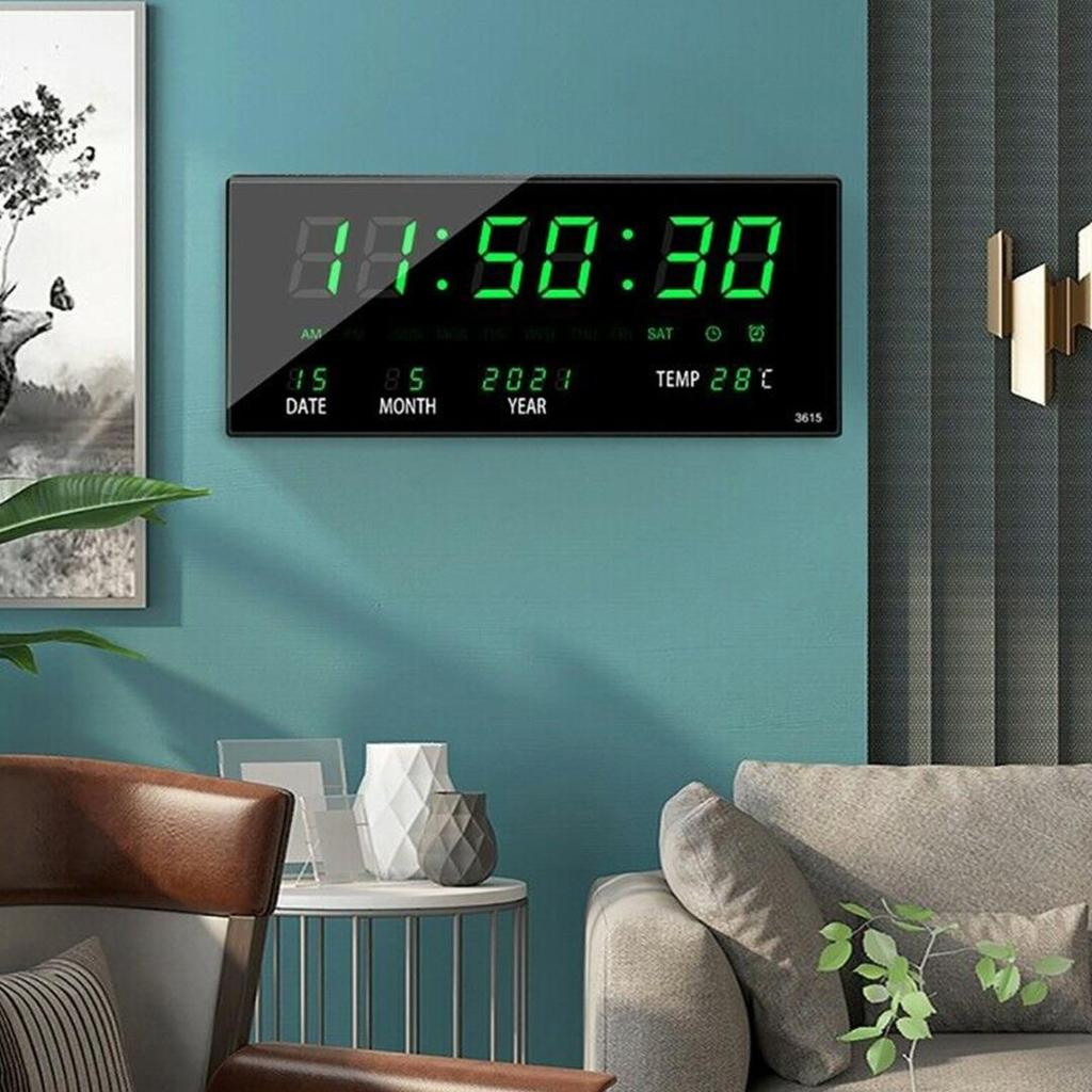 Цифровые настенные часы Dagu с большим экраном, светодиодный дисплей, настольное время, температура, календарь, дата