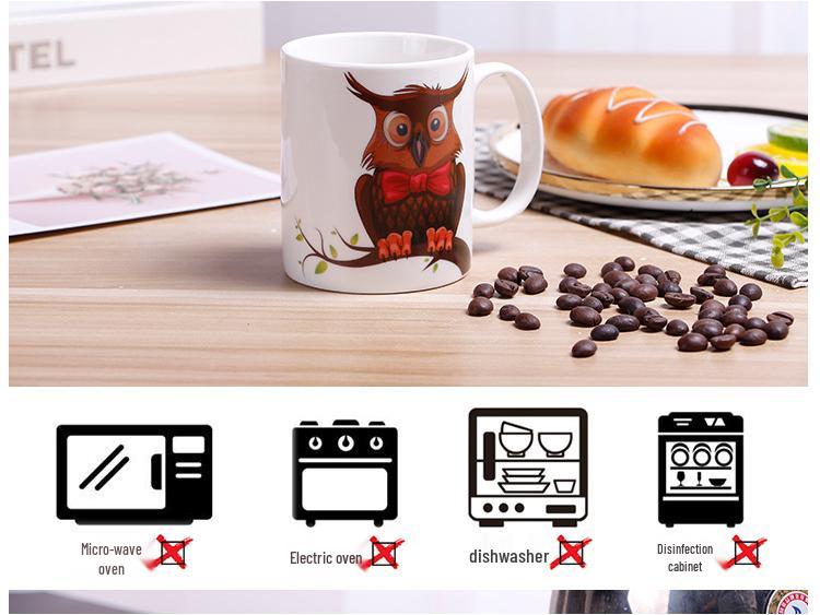 Creative Color-Changing Owl Ceramic Mug - Temperature-Sensitive Magic Cup Gift.