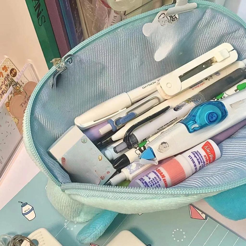 Cute Cartoon Pencil Case Plush Pencil Bag Large Capacity Pencil Pouch Storage Cosmetic Bag Pen Holder Back To School Supplies