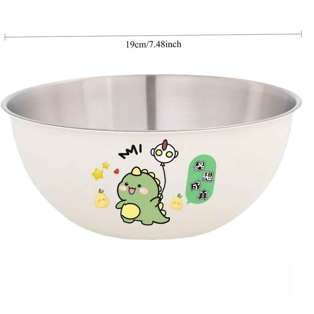 1 шт. Салатник из утолщенной нержавеющей стали большой вместимости, подходит для домашних кухонь, умывальников, мытья овощей, взбивания яиц, кулинарных мисок