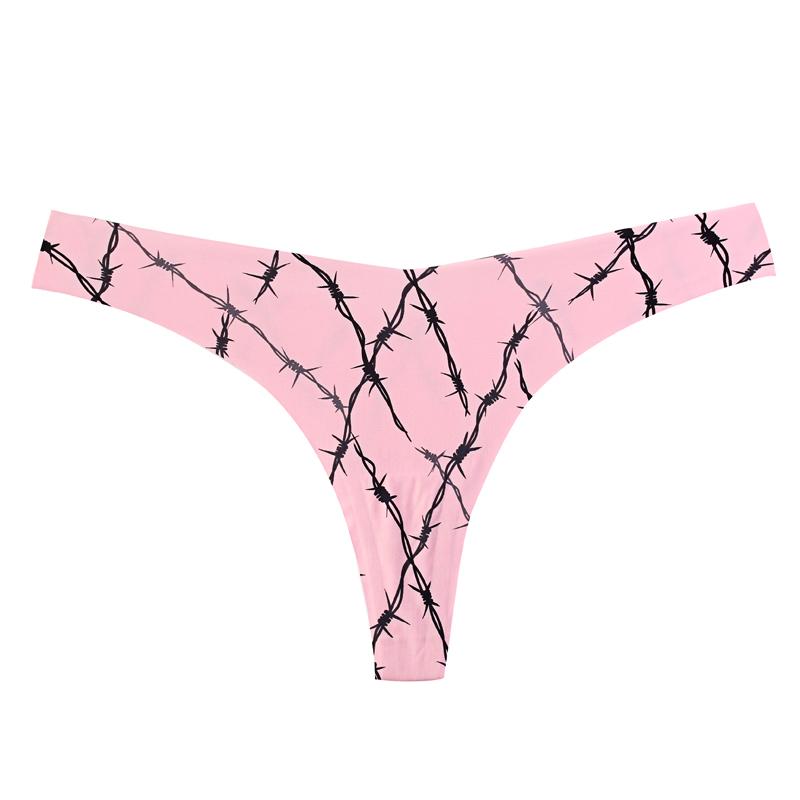 Сексуальные женские трусики без следов с заниженной талией и принтом, нижнее белье, стринги, соблазнительные стринги, дышащее нижнее белье