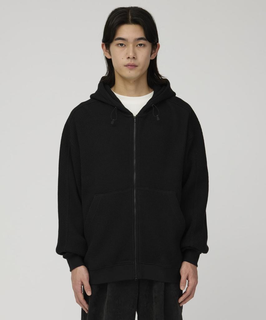 Heavyweight Waffle Zip Parka Thick and M [Snow Peak] - stylish, BLACK,