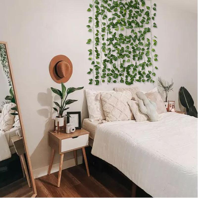 12 шт. 2,1 м искусственная гирлянда из листьев плюща, искусственные растения, имитация лозы, растения, листья винограда для дома, свадьбы, внутреннего и наружного украшения стола