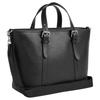 COACH Warner 34 Logo Silver Hardware Pebbled Leather Shoulder Crossbody Handbag Large Unisex Couple Black