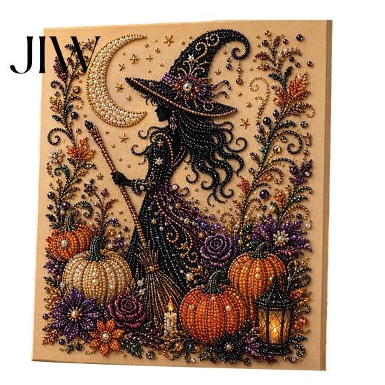 Decorative Pearl Art Sets Halloween Ghost Faux DIY Kit, Spooky 3D Bead Diy Kit Painting Crafts, Gothic Wall for Adults Beginners Durable Decorations
