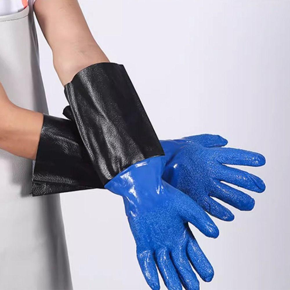 Non-Slip Rubber Work Gloves 70cm Work Safety Gloves Full Arm Pond Gloves Drain Cleaning