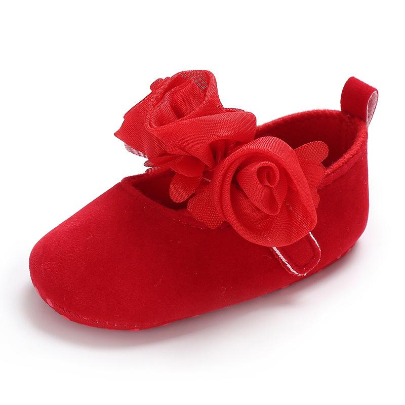 Baby Shoes Spring and Autumn 0-1 Years Old Girl Princess Shoes Small Flower Dance Shoes Soft Bottom Toddler Shoes