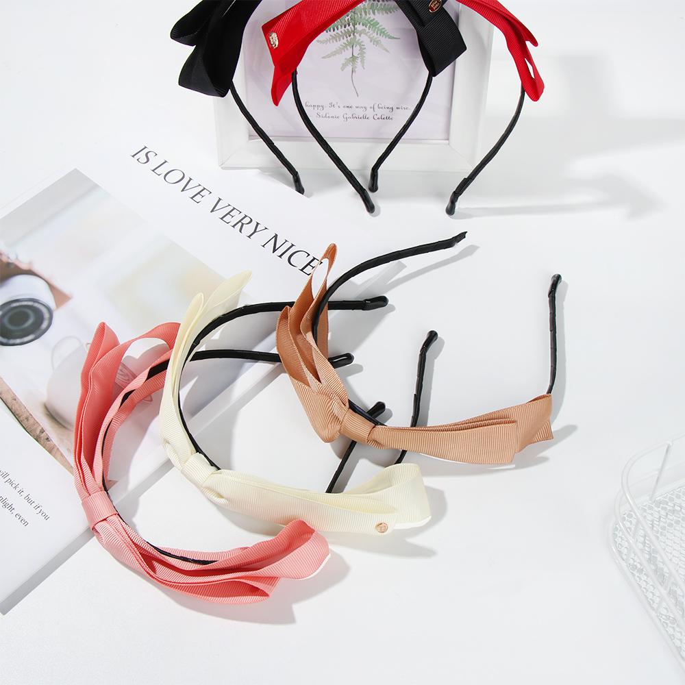 Аксессуары для волос Милый винтажный бант-ободок Головной убор Широкая повязка на голову Повязка на голову с бантом Резинки для волос