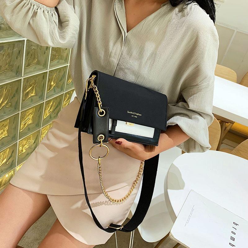 IELGY Casual Messenger Bag Women's Tide Korean Wild Fashion Simple Shoulder Small Square Bag