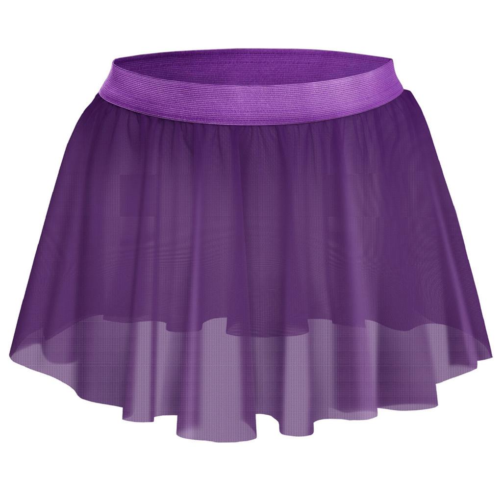 Mens See Through Mesh Ruffled Skirt Elastic Waistband Sheer Miniskirt Cross Dresser Costume