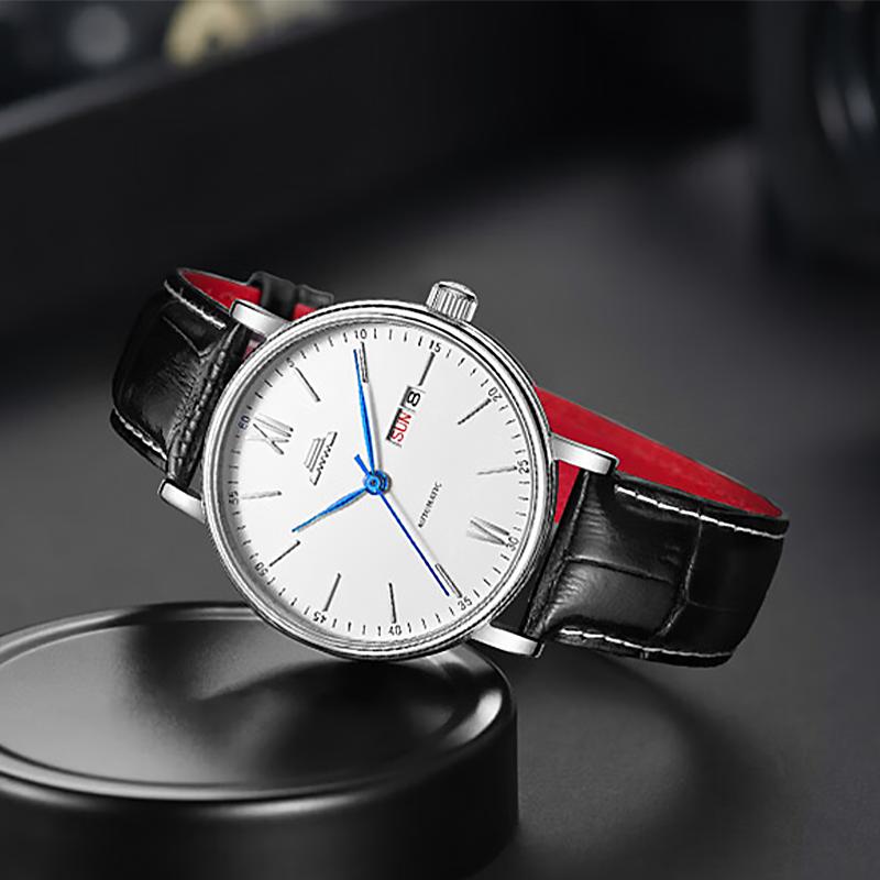 Beijing Classic Series Date and Day Watch 40mm Leather Man Watch Men Mechanical Automatic Skeleton Business Stainless Steel