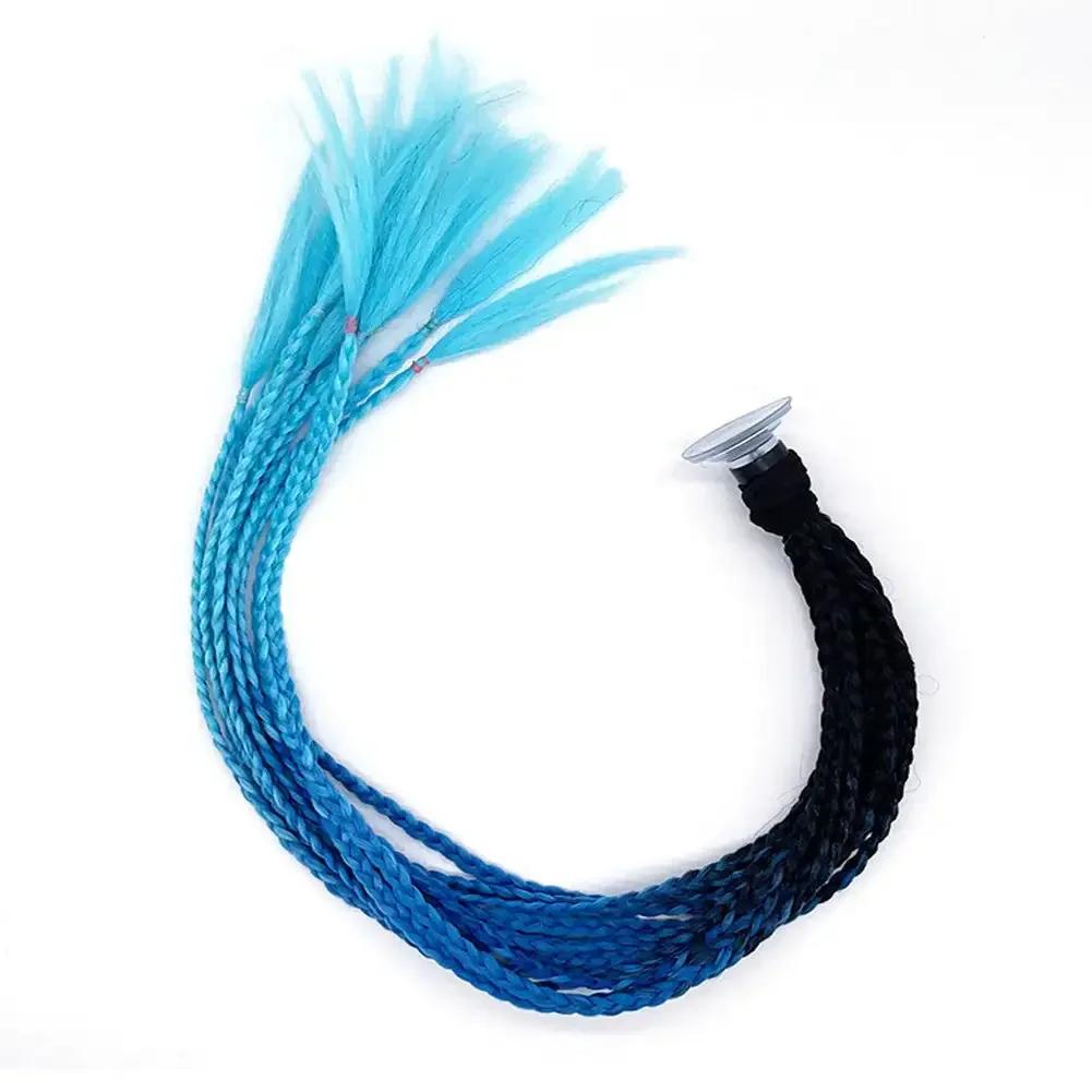 Дреды для шлема, косички для мотоцикла, грязная косичка, градиентная синтетическая косичка с присоской