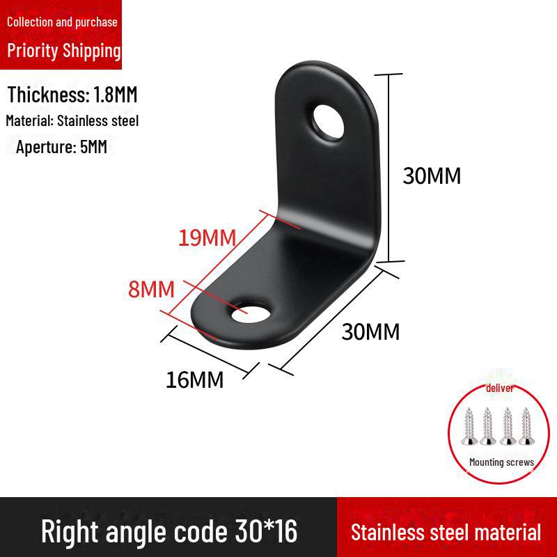 Кронштейн для полок L-образной формы из нержавеющей стали, соединитель под прямым углом 90 градусов