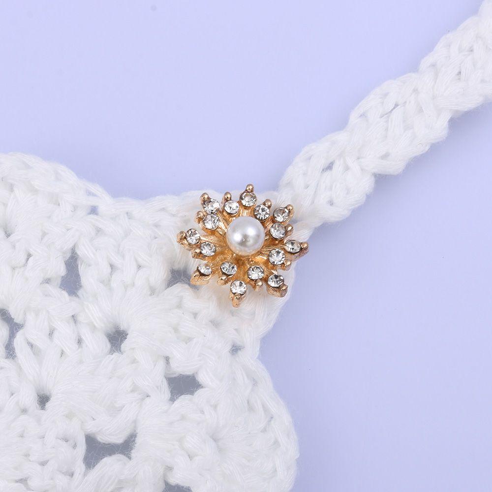 10PCS 16MM Clothing Decoration Plating Flatback Snowflake Buttons Apparel Sewing Rhinestone Button Pearl Buckle