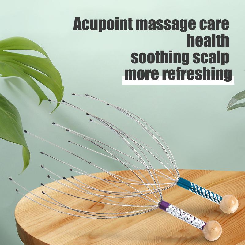 Durable And Safe 1Pcs Head Massager Scratching Octopus Scalp Tool Non Soul Extractor Divine Tool Extraction Health And Wellness Head Therapy