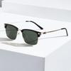 Trendy Square Sunglasses Women Men Vintage Half Frame Gradient Lens Sun Glasses for Men Outdoor Sport Eyewear UV400