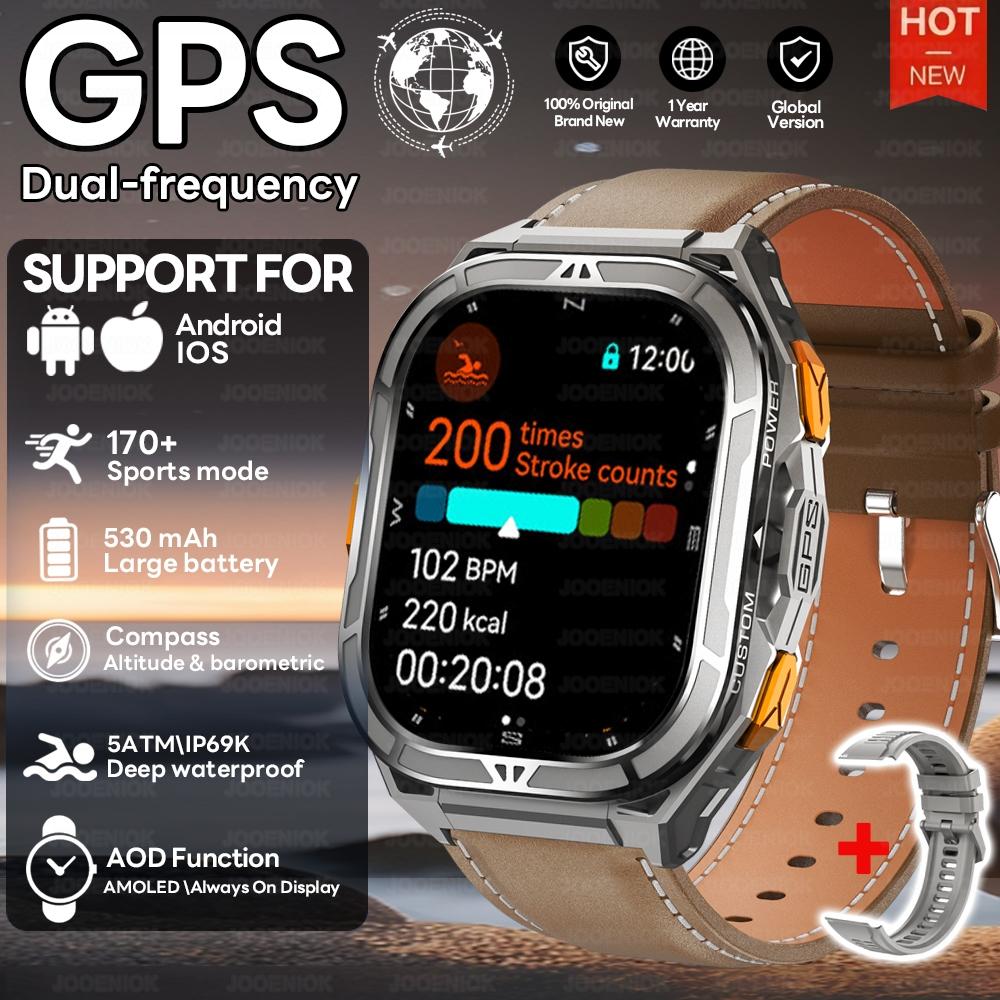 Новые GPS-умные часы 10ATM Водонепроницаемые Встроенный двухдиапазонный GNSS Компас Военные Спортивные Умные часы Мужские Новые