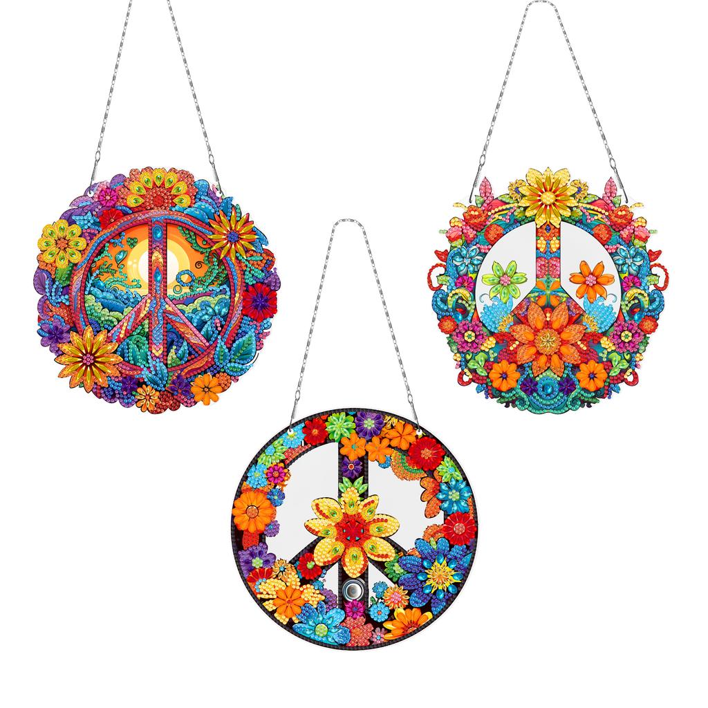 Цветы 5D DIY Алмазная живопись Точки Подвеска Стразы Алмазное искусство Подвески Алмазная живопись Украшения для Сада Окна Декор