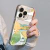 Подходит для iPhone17 масляная живопись сельская дорога чехол для мобильного телефона 16pro мелкое отверстие x Apple 15 всесторонний 14 противоударный нишевый